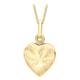 CARISSIMA Gold Women's 9ct Yellow Gold Patterned Heart Locket Pendant on Curb Chain Necklace of 46cm/18