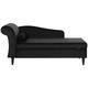 Chaise Longue Méridienne Côté Gauche en Velours Noir avec Rangement pour Salon au Style Glamour