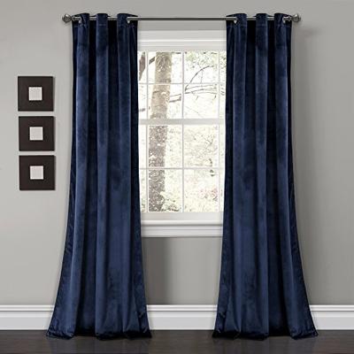 Lush Decor Prima Velvet Curtains Solid Color Room Darkening Window Panel Set for Living, Dining, Bed