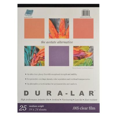 Grafix Clear 0.005 Dura-Lar Film, 19-Inch by 24-Inch, 25 Sheets