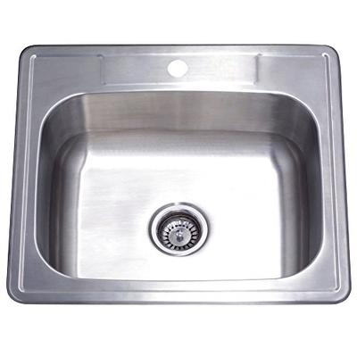 Kingston Brass GKTS252281 Studio Self Rimming Single Bowl Kitchen Sink, 25-Inch x 22-Inch x 8-Inch,