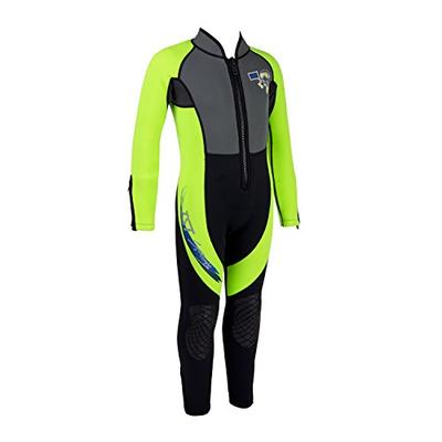 IST WSK-80 Kids 3mm Full Length Wetsuit with Super Stretch Panels (Neon Yellow, Large)