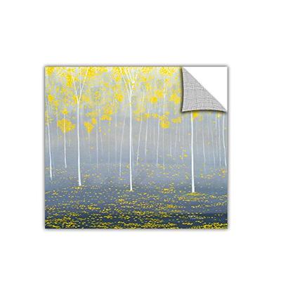 ArtWall Herb Dickinson 'Yellow Forest 2' Removable Graphic Wall Art, 24 by 24-Inch