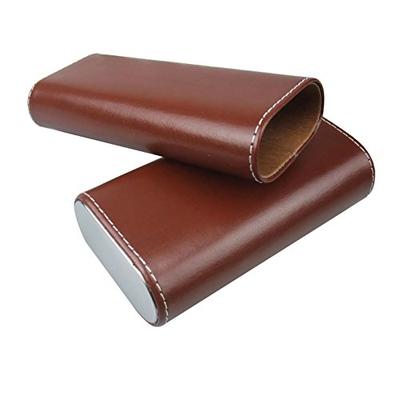 Visol Naturale Dark Brown Leather Crushproof Cigar Case