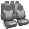 FH GROUP FH-FB101115 Supreme Twill Fabric High-back Car Seat Covers Full Set Gray / Gray- Fit Most C