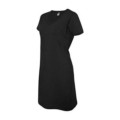 Lat Womens Fine Jersey Crossover V-Neck Coverup Dress,Black,XX-Large/XXX-Large