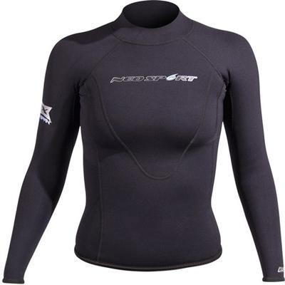 NeoSport Wetsuits Women's XSPAN Long Sleeve Shirt, Black, 4 - Diving, Snorkeling & Wakeboarding