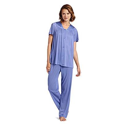 Exquisite Form Women's Colortura Short Sleeve Pajama,Victory Violet,Large