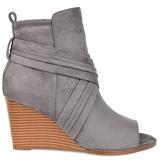 Brinley Co. Womens Wedge Bootie Grey, 5.5 Regular US screenshot. Shoes directory of Clothing & Accessories.