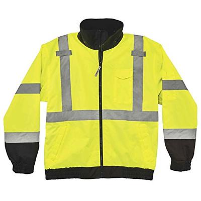 Ergodyne GloWear 8379 ANSI High Visibility Lime Thermal Bomber Jacket, XL