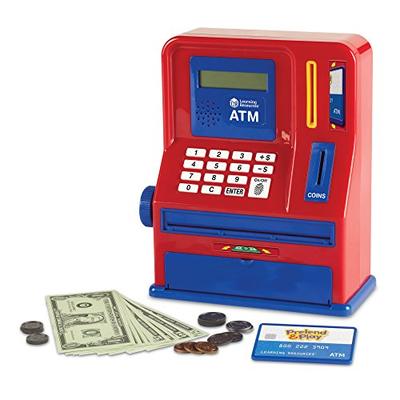 Learning Resources Teaching ATM Bank, Blue & Red, 32 Pieces