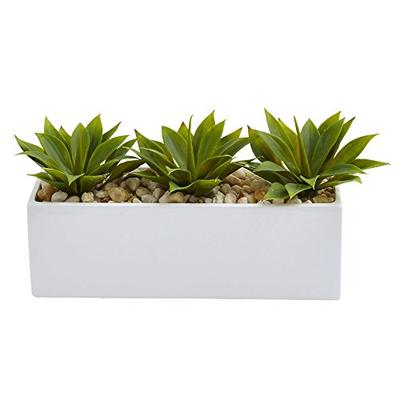 Nearly Natural 6916 Agave Succulent in Rectangular Planter