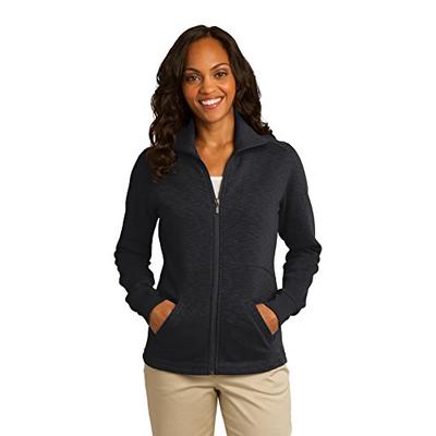 Port Authority Women's Slub Fleece Full Zip Jacket XL Black