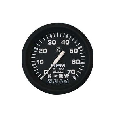 Faria Perimeter-Lighted Euro 7,000 RPM OMC System Check Tach FAR32850