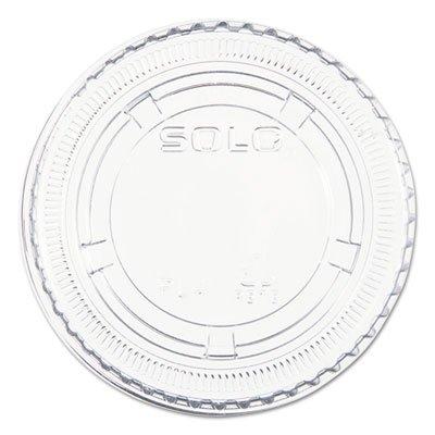 SOLO Cup Company No-Slot Plastic Cup Lids, 3.25-9oz Cups, Clear, 100/Sleeve, 25 Sleeves/Carton