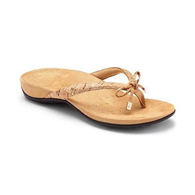 Vionic Women's Rest BellaII Toepost Sandal Gold Cork 10M US