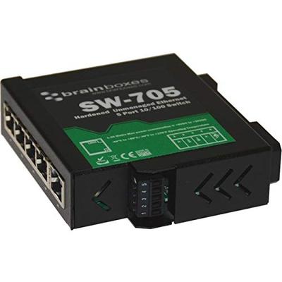 Brainboxes 5 Port Unmanaged Ethernet Switch Hardened DIN Mountable