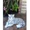 Large Exotic White Siberian Ghost Tiger At Rest 15.5