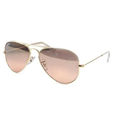 Ray-Ban Women's RB3025 Oversized Mirrored Original Aviator Sunglasses, Gold/Smoke Rose Mirror, One S