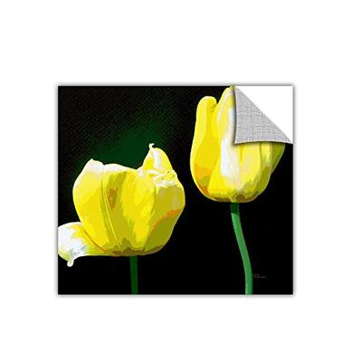 ArtWall Herb Dickinson 'Yellow Tulips' Removable Graphic Wall Art, 18 by 18-Inch