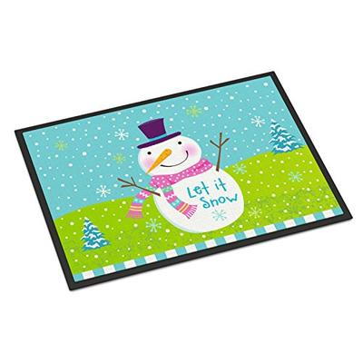 Caroline's Treasures VHA3017JMAT Christmas Snowman Let it Snow Indoor or Outdoor Mat 24x36, 24H X 36