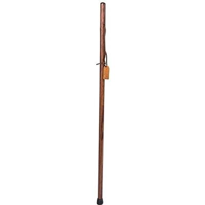 Brazos 55" Free Form Pine Wood Walking Stick Hiking Trekking Pole, Red, Made in the USA