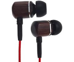 Symphonized MTRX Premium Genuine Wood In-ear Noise-isolating Headphones with Mic and Nylon Cable, Re