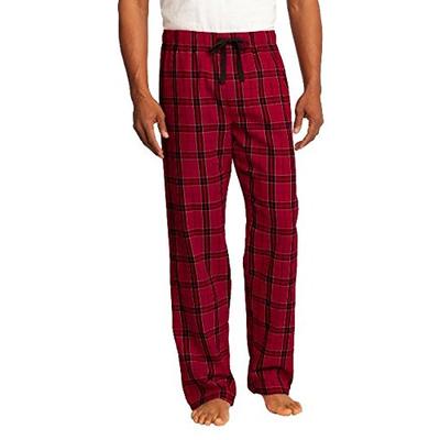 District Men's Young Flannel Plaid Pant M New Red