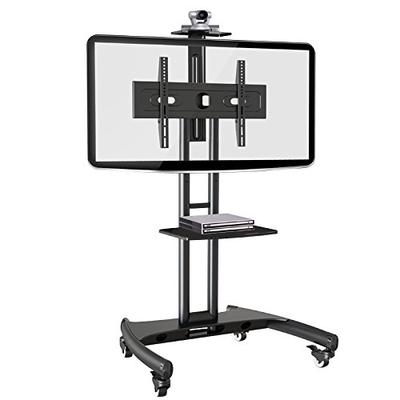 Rocelco VSTC Adjustable Height Mobile TV Stand, for 32-70 inch Flat Screen TVs, with with AV and Web