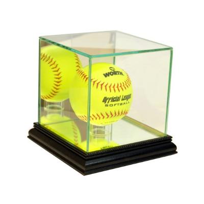 Perfect Cases MLB Softball Glass Display Case, Black