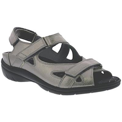 Drew Shoes Lagoon Women's Therapeutic Diabetic Extra Depth Sandal: Pewter 9.5 X-Wide (2E) Velcro