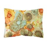 Caroline's Treasures 8969PW1216 Abstract Flowers Teal and Orange Fabric Decorative Pillow, 12H x16W, screenshot. Pillows directory of Bedding.