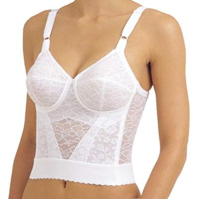 Rago Style 2202 - Long Line Firm Shaping Expandable Cup Bra, 38d White