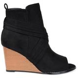 Brinley Co. Womens Wedge Bootie Black, 7 Regular US screenshot. Shoes directory of Clothing & Accessories.