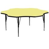 Flash Furniture XU-A60-FLR-YEL-T-P-GG Flower Shaped Activity Table with Yellow Thermal Fused Laminat screenshot. Learning Toys directory of Toys.