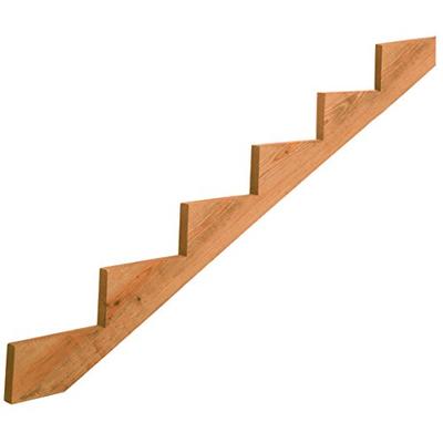 6-Step Pressure-Treated Cedar-Tone Stair Stringer, Pre-cut, Pre-stained, Outdoor Use