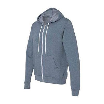 CN POLY/CTN FLCE FULL ZIP HOOD, HEATHER SLATE, M