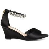 Brinley Co. Womens Jeweled Open-Toe Wedge Black, 5.5 Regular US screenshot. Shoes directory of Clothing & Accessories.