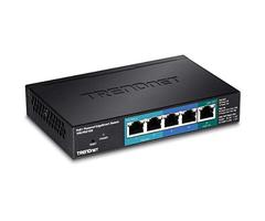 TRENDnet 5-Port Gigabit PoE+ Powered EdgeSmart Switch with PoE Pass Through, 18 W PoE Budget, 802.3a