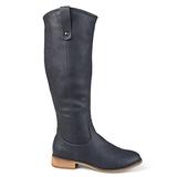 Brinley Co. Womens Faux Leather Regular, Wide and Extra Wide Calf Mid-Calf Round Toe Boots Blue, 10 screenshot. Shoes directory of Clothing & Accessories.
