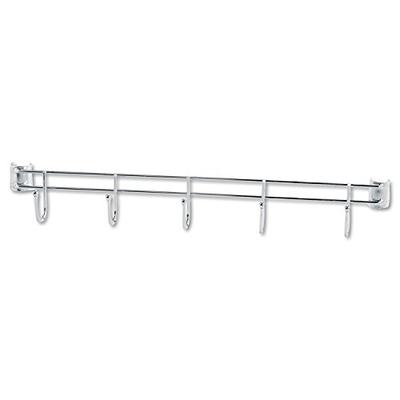 Alera SW59HB424SR Hook Bars for Wire Shelving, Five Hooks, 24" Deep, Silver, 2 Bars/Pack