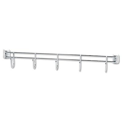 Alera SW59HB424SR Hook Bars for Wire Shelving, Five Hooks, 24" Deep, Silver, 2 Bars/Pack