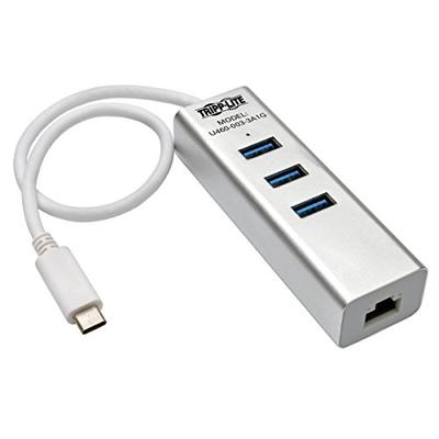Tripp Lite 3-Port USB-C to USB-A Portable Hub with Gigabit Ethernet Port (GbE), RJ45, USB 3.1 Gen 1