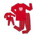 Leveret Kids & Toddler Pajamas Matching Doll & Girls Pajamas 100% Cotton Pjs Set (Hearts,6 Years) screenshot. Sleepwear directory of Clothes.