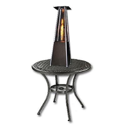 SUNHEAT Contemporary Square Design Tabletop Patio Heater with Decorative Variable Flame, Golden Hamm