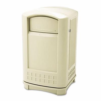 RCP3964BEI - Rubbermaid Plaza Indoor/outdoor Waste Container, Rectangular, Plastic, 50 Gal, Beige