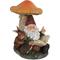 Sunnydaze Bernard The Bookworm Garden Gnome with Mushroom and Solar Light, Outdoor Lawn Statue, 16 I