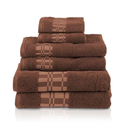 Superior Decorative Larissa 6-Piece Cotton Bathroom Towel Set, Chocolate