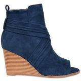 Brinley Co. Womens Wedge Bootie Blue, 12 Regular US screenshot. Shoes directory of Clothing & Accessories.