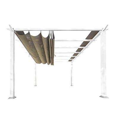 Paragon Outdoor PR11WTS Backyard Structure Soft Top with White Frame Aspen Pergola, 11' x 11' Sand